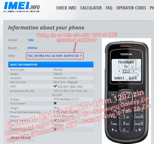 wWw.TiChuot.Com - Nokia 1202 ZIN Cty chuông iPhone tem Petro like new- Cách phân biệt máy ZIN & FAKE