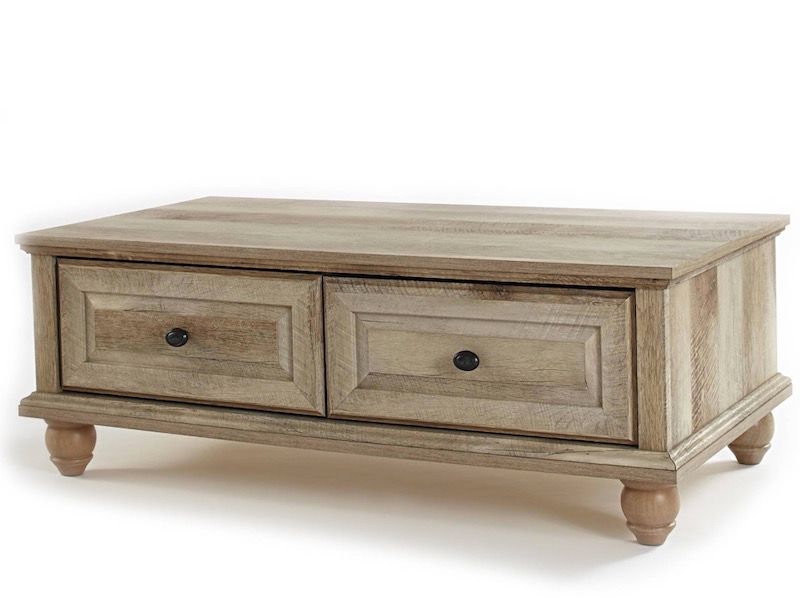 Solid Weathered Wood Traditional Coffee Table Rustic Farmhouse