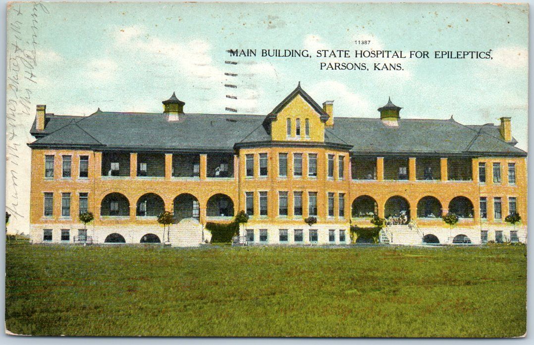 Parsons, Kansas Postcard "Main Building, State Hospital for Epileptics