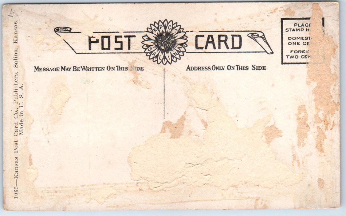 Hoisington, Kansas Postcard MISSOURI PACIFIC RAILROAD SHOPS Bird'sEye