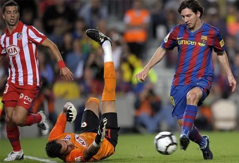 Messi marcava ao Atlético de Madrid
