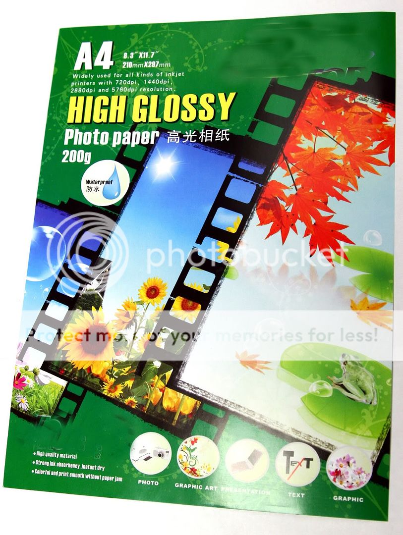 100 Sheets Inkjet Photo Paper A4 Size Glossy 200g M2