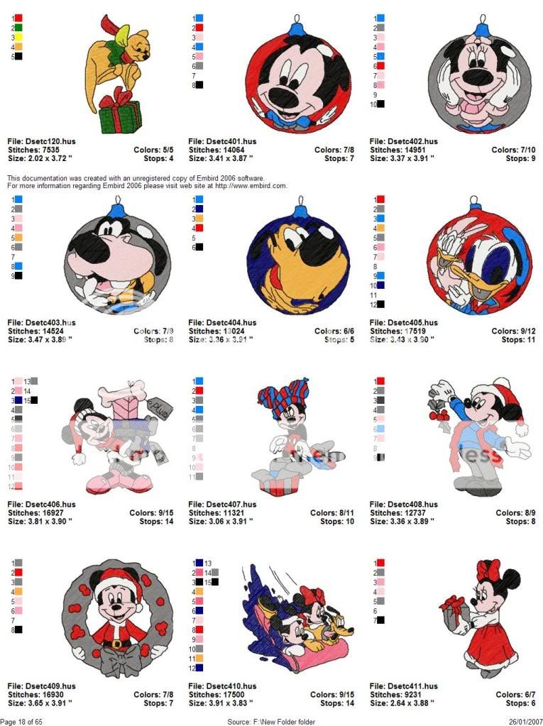 Over 800 Disney Embroidery Designs on one CD   Works with almost EVERY 