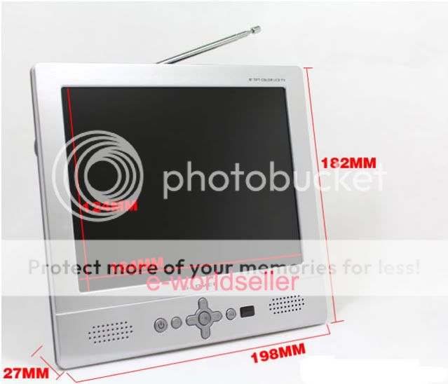 Inch TFT LCD Color Monitor TV AV suppport USB flash disk SD slots 3 