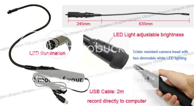 Car Inspection flexible Tube borescope tools USB camera  