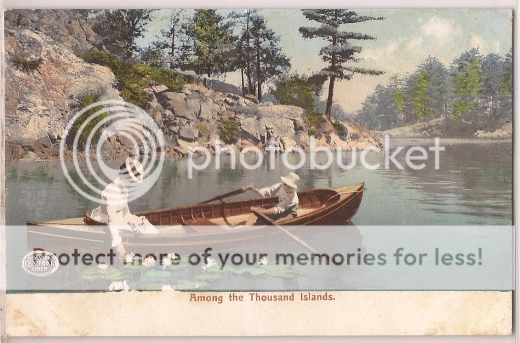   Islands New York Postcard Boat Couple Romance Canoe Undivided  