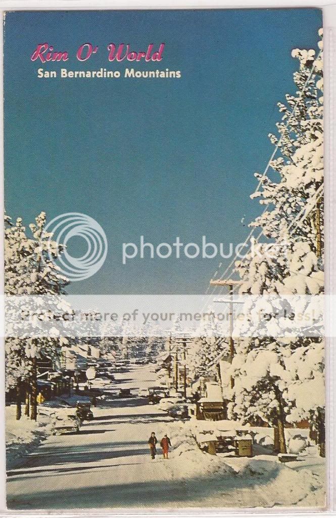 San Bernardino California Postcard Mountains Rim O World Winter Big 