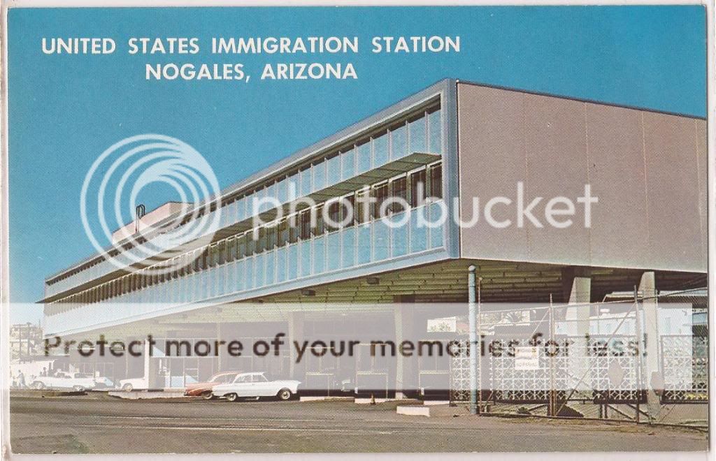 Nogales Arizona Postcard US Immigration Station Border Patrol 1960s 