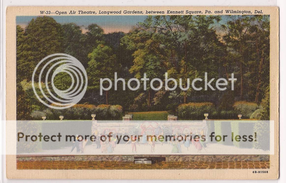 Wilmington Delaware Postcard Longwood Gardens Open Air Theatre View