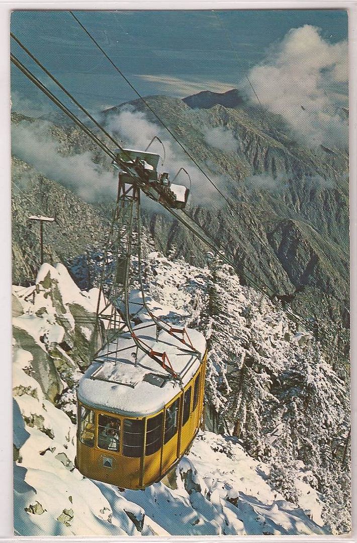 palm springs california postcard aerial tramway winter snow