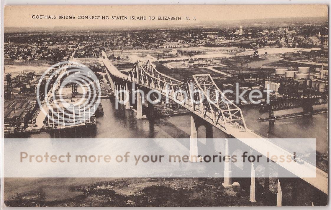 Goethals Bridge New Jersey Postcard Staten Island NY   Elizabeth NJ