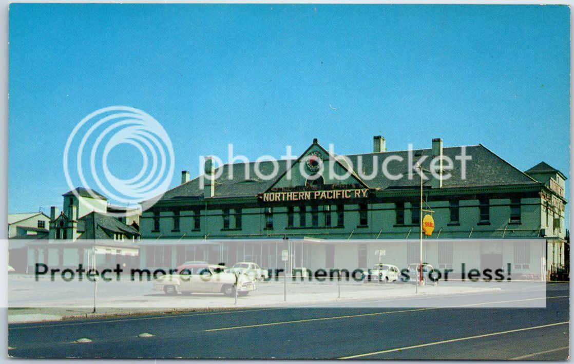 spokane, washington postcard northern pacific railway depot c
