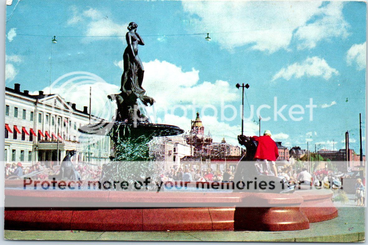 Helsinki Finland Postcard Havis Amanda Statue Market Square 1960s Trimmed Ebay - 