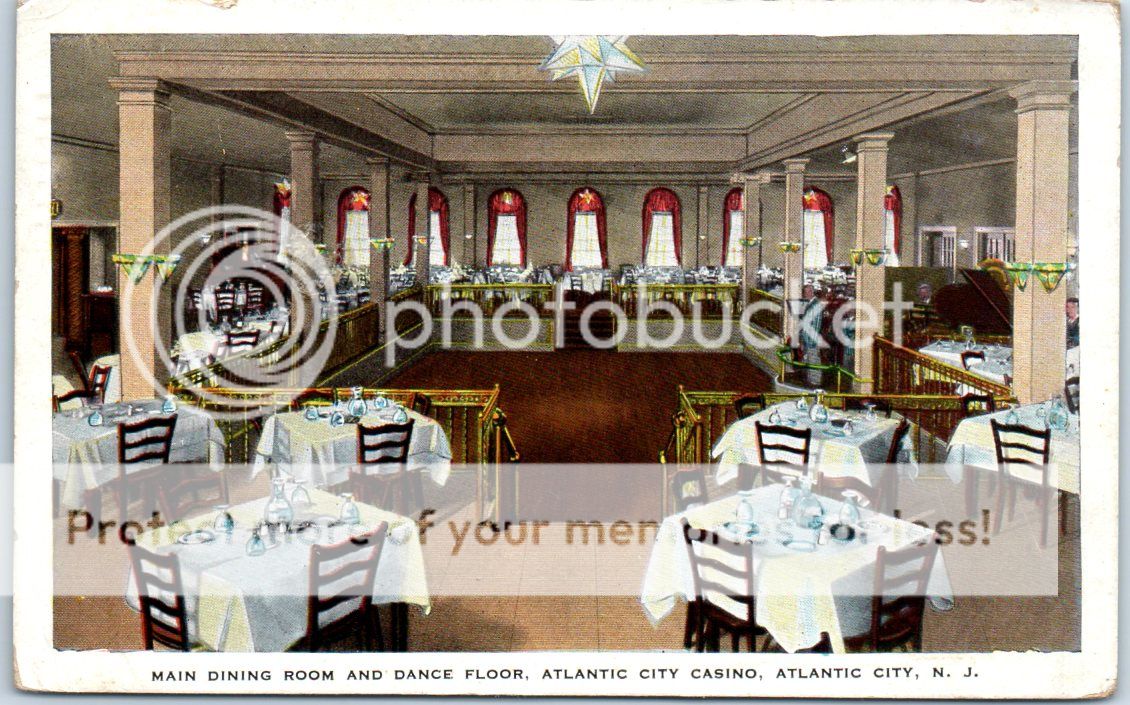 Details About Atlantic City Nj Postcard Main Dining Room Dance Floor Atlantic City Casino