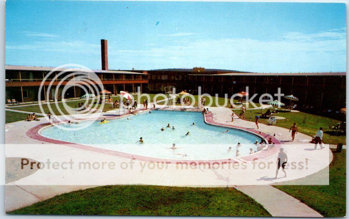 Sequoyah State Park Oklahoma Postcard Western Hills Lodge Pool