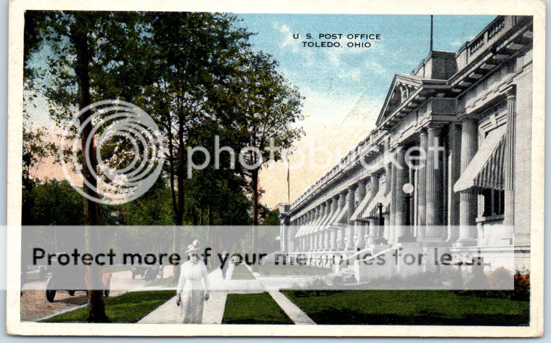 Toledo Ohio Postcard U S Post Office Building Street View