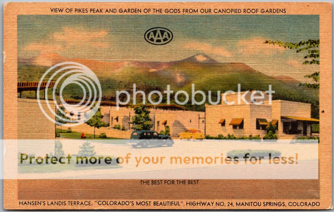 Colorado Springs Co Postcard Hansen S Landis Terrace Motel Hwy 24